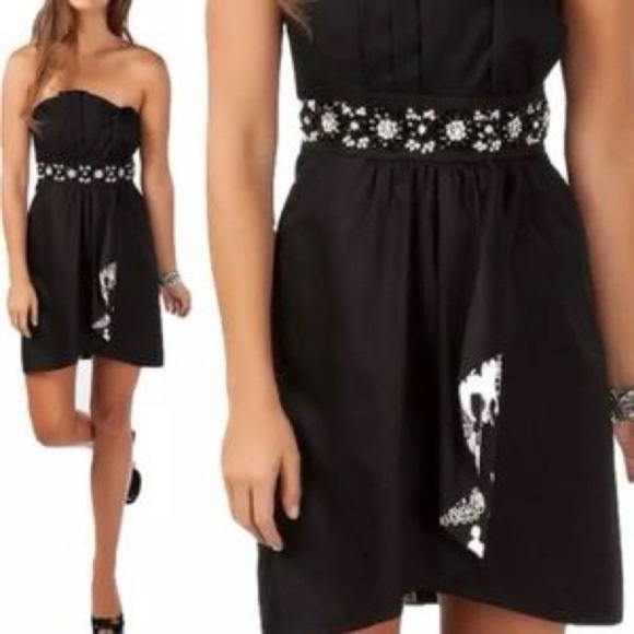 Lilly Pulitzer Crystal Black Late Night Toile Underlay Beaded Waist Dress - Picture 2 of 13